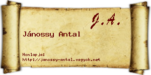Jánossy Antal névjegykártya